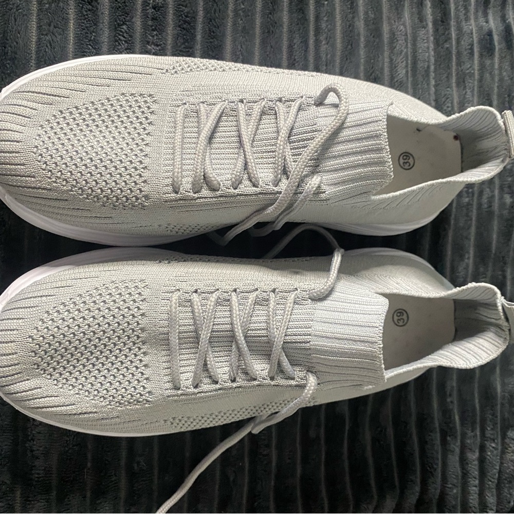 Men's Knit Lace-Up Sneakers - White